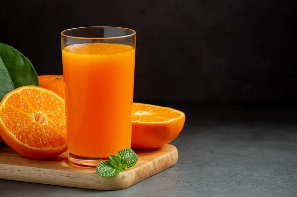 imagem ilustrativa de sucos naturais com laranja